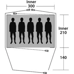 Outwell Cloud 5 - Fünf-Personen-Zelt -Kuppel Zelte Geschaft outwell cloud 5 fuenf personen zelt green grey rl 150177 1